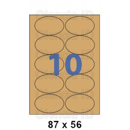 Etiquettes en planche Kraft ovales 87x56 mm - 10 poses - OLENCIA-ID