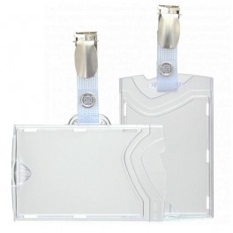 Porte badge rigide clip métal horizontal, Accessoire Carte plastique